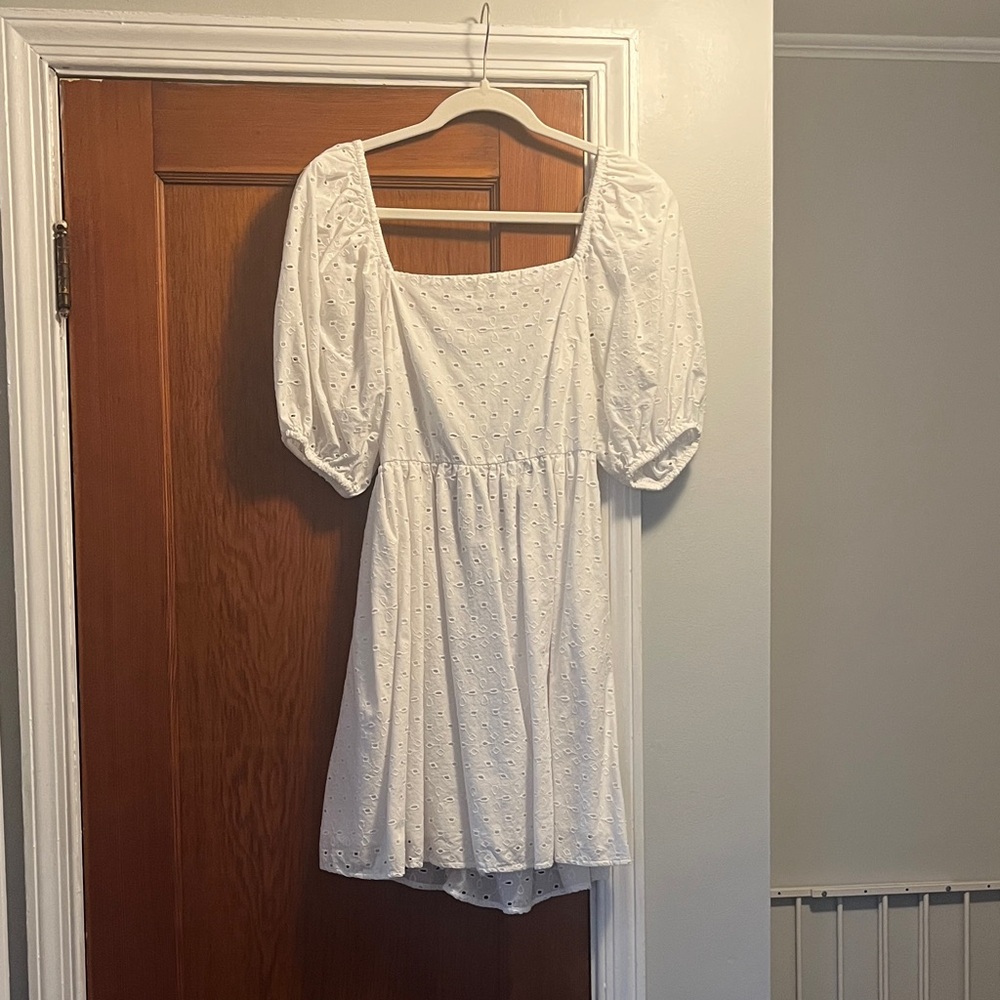 a new day White Eyelet Blouse with Puff Sleeves